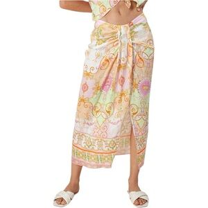 Lux Ballerina Linen Skirt With Zip Back w/Ballerinas, Unicorns & Birdcages